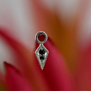 BVLA Dario Charm 14k White Gold and Black Diamond